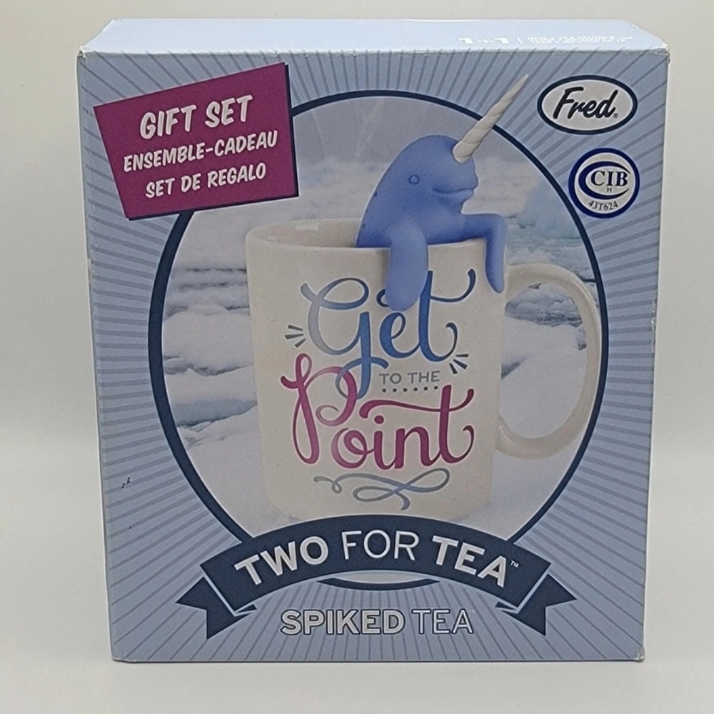 Fred Two For Tea Infuser & Mug Gift Set Spiked Tea “Get To The Point”  Narwhal